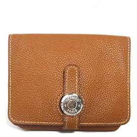 Porte-monnaie en cuir Dogon Hermès - Marron
