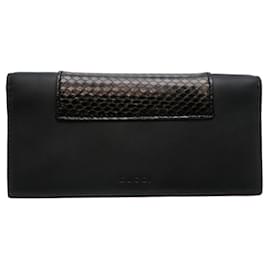 Gucci Schwarze Leder Lange Brieftasche