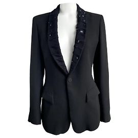 Blazer nero Jean Paul Gaultier con decorazioni in pietra