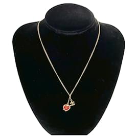 Collana con pendente a catena con motivo a cuore Coco Mark di Chanel