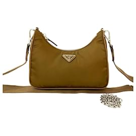 Borsa in nylon Saffiano con hardware logo triangolo Prada