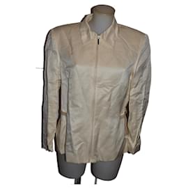 Versace Jacke Eggshell aus Seide und Leinen Größe 44