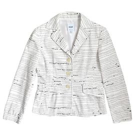 Blazer Moschino Jeans Bianco e Nero in Cotone