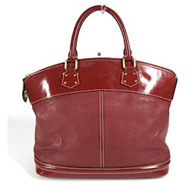 Borsa Tote Louis Vuitton Suhali Lockit MM in Rosso Tanami