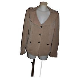 Chaqueta Giorgio Armani beige de mezcla de algodón talla 46