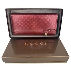 Gucci Pink Microguccissima Patentleder langer Geldbeutel