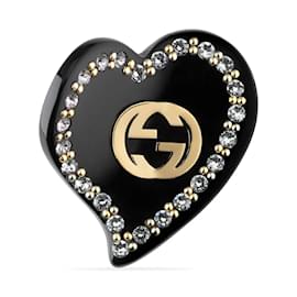 Fermaglio per capelli a forma di cuore con G intrecciato Gucci piccolo