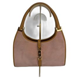 Borsa a spalla Gucci Jackie in suede e pelle Rosa e marrone278