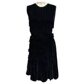 Autre Marque Schwarzes gerafftes Samt-Cocktailkleid von Cecilie Bahnsen