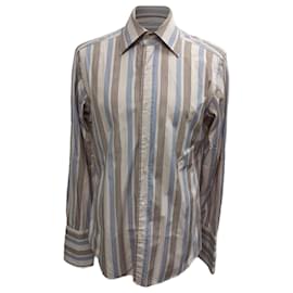 Camicia a righe con bottoni Gucci in cotone multicolore