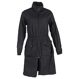 Chaqueta Larga Texturizada Louis Vuitton en Nylon Negro
