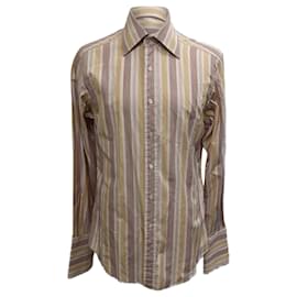 Camicia a righe con bottoni Gucci in cotone multicolore