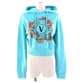 Baumwoll-Hoodie mit Pailletten-Logo von Versace Jeans Couture