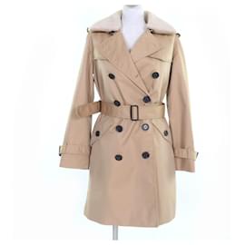 Abrigo trench de algodón con cuello de piel de cordero y forro de lana COACH