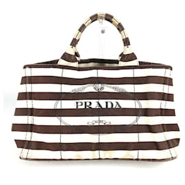 Bolsa Tote Prada Canapa com borda de logo