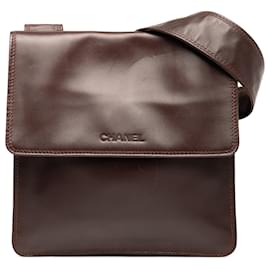 Borsa a tracolla in pelle di agnello rossa Chanel