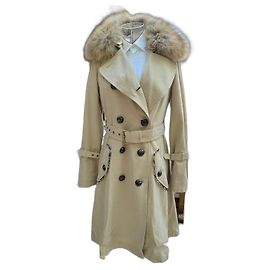 Sublime abrigo trench coat beige Burberry raro con piel removible talla M como nuevo