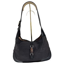 Borsa a spalla Gucci Jackie in tela / pelle nera 281