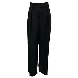 Pantaloni stile smoking in crepe di lana nera con rifinitura in satin Alexandre Vauthier