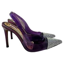 Alexandre Vauthier Amber Ghost Pumps aus Leder und Kristallen Lila