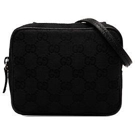 Sac à bandoulière Gucci en toile GG noire