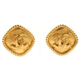 Orecchini a clip in metallo dorato Chanel Coco Mark