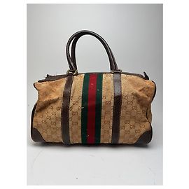 Vintage Gucci Mini Boston Monogram Bah Brown