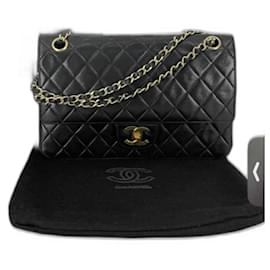 Borsa a mano Chanel Timeless Classic 25 in pelle d'agnello nera