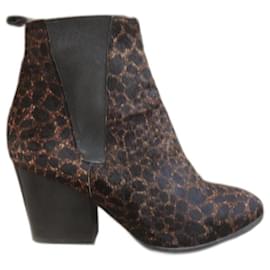 Botas Chelsea The Kooples em pelo de cavalo preto castanho escuro