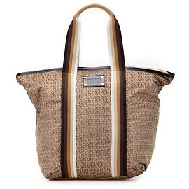 Fendi Braune Micro Zucchino Nylon Tasche