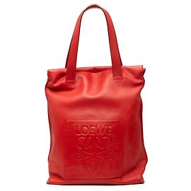 LOEWE Borsa tote Anagram in pelle rossa