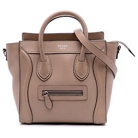 Céline Bolsa de viagem em couro nano marrom Celine
