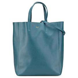 Borsa a mano verticale in pelle di vitello grana blu Celine piccola - Céline