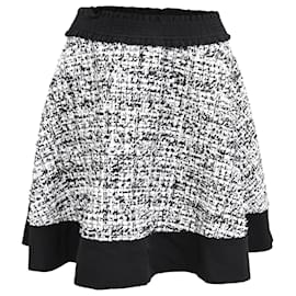 Falda mini de tweed en negro y blanco adornada con lentejuelas Sandro Paris en poliéster