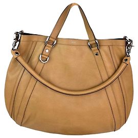 Borsa hobo convertibile in pelle beige Gucci Abbey