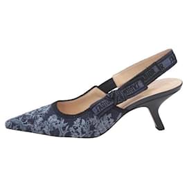 Sandali Dior J’adior Slingback Blu Navy in Tessuto Taglia 38