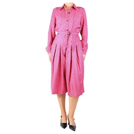 Vanessa Seward Midi-Jumpsuit mit rosa-schwarzem Herzmuster - Größe UK 10