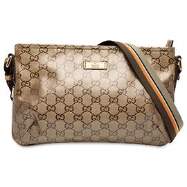 Gucci Braune GG Crystal Web Umhängetasche
