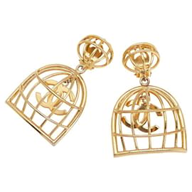 Orecchini a gabbia per uccelli Coco Mark Vintage di Chanel