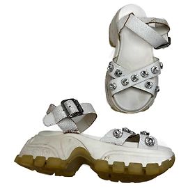 Sandali in pelle Miu Miu vintage / Sneakers bianchi 37