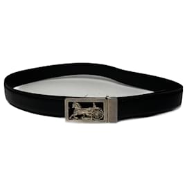 Schwarzer Gürtel mit Vintage Celine Paris Wagenlogo - Céline