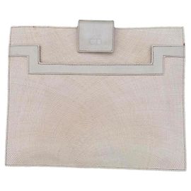 Pochette Christian Dior Beige in Tessuto e Pelle