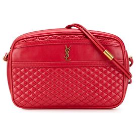 Borsa a tracolla Victoire in pelle di agnello trapuntata rossa di Saint Laurent