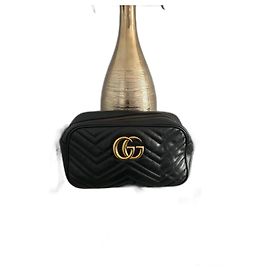 Gucci Marmont Leather Shoulder Bag Black