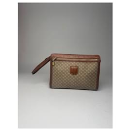 Céline Clutch de cuero vintage Celine Paris beige marrón