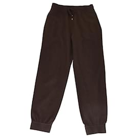 Pantaloni jogger in pile Pecora Nera in lana marrone scuro Loro Piana