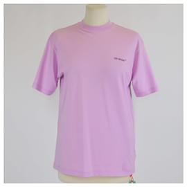 Off White Camiseta de algodón con estampado de logo lila Off-White