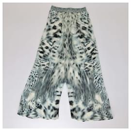 Pantalón corto de seda con estampado de leopardo multicolor Camilla