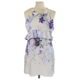 Robe mini en lin à bretelles avec imprimé floral multicolore Zimmermann