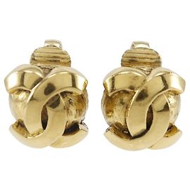Orecchini a clip placcati in oro Chanel Coco Mark